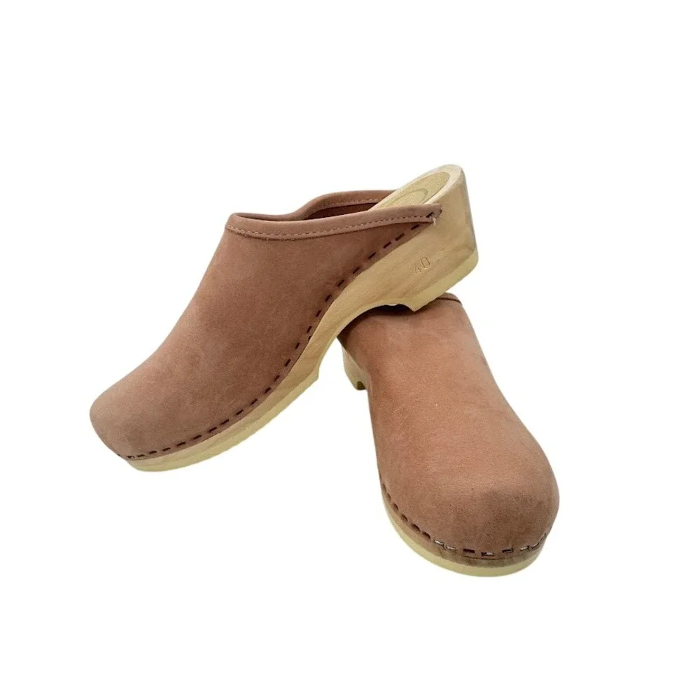 No.6 Store Old School Clogs Mid Heel in Blush Pink EU 40 Slip on Mule - Picture 10 of 13